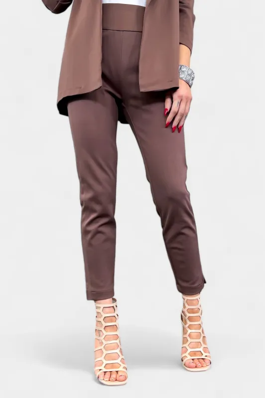 Brown High Waisted Skinny Crop Pants [NO RETURNS] sold by ZZs