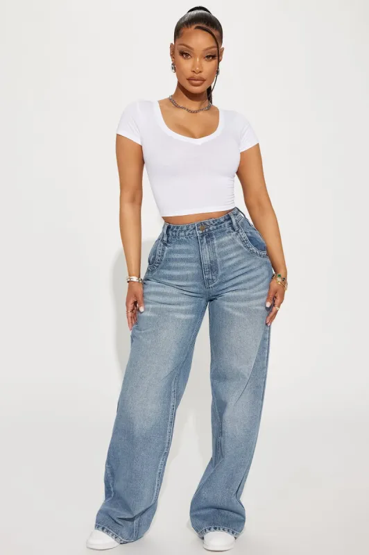 Calling It Off Baggy Jeans - Vintage Wash sold by Fashion Nova