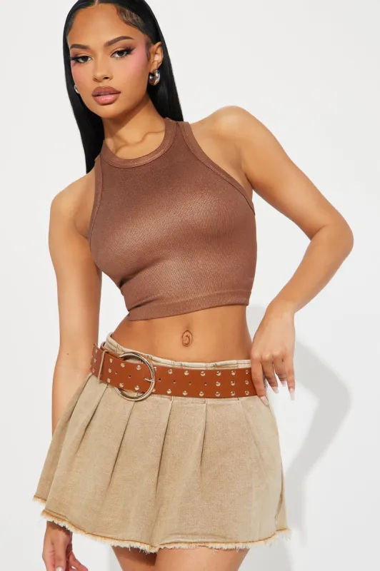 Top Prize Studded Belt - Cognac sold by Fashion Nova