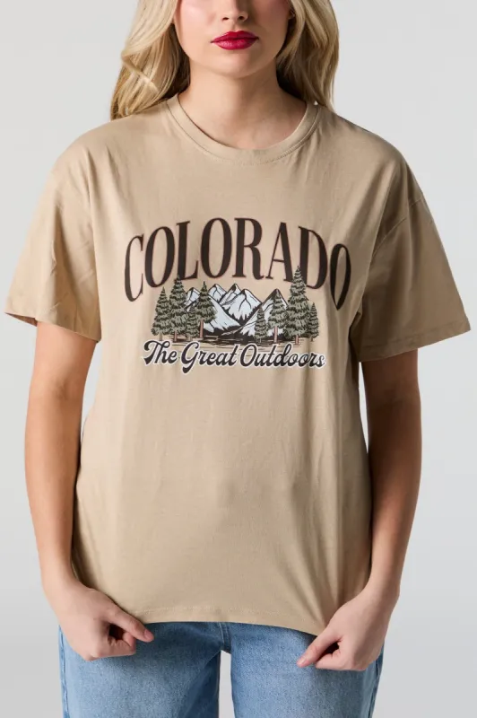 Colorado Graphic Boyfriend T-Shirt sold by Charlotte Russe