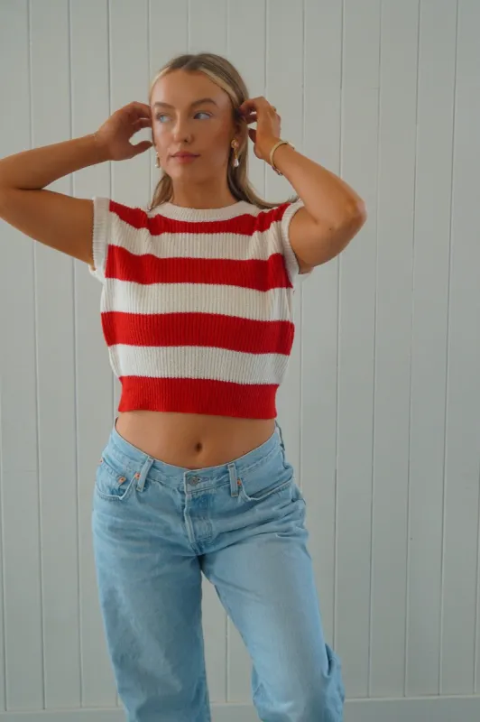 Cherry Striped Sweater Vest sold by Uforia Muse