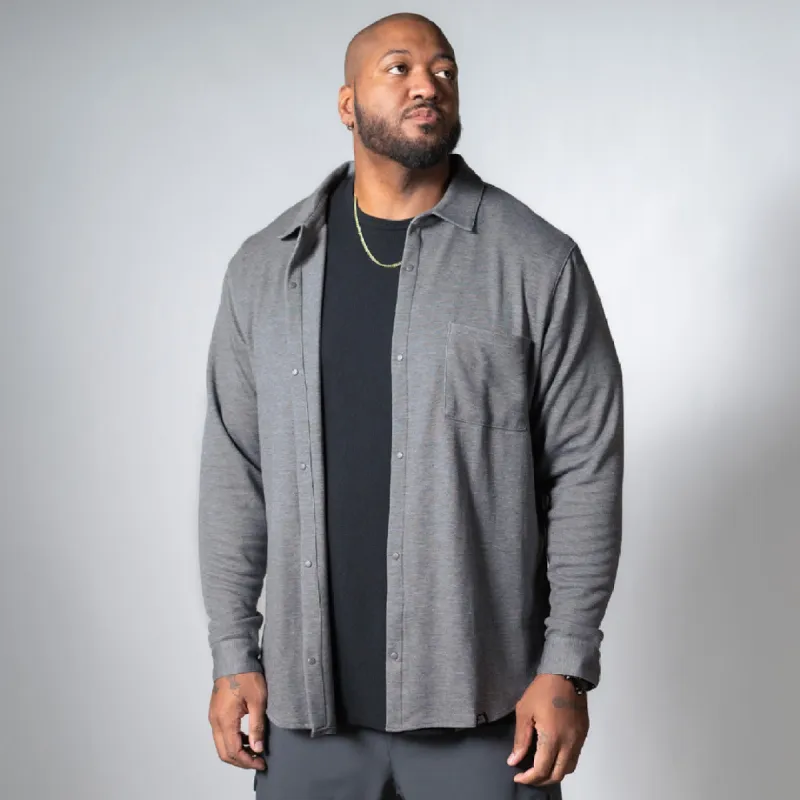 Snap Overshirt - Grey Mix sold by One Bone