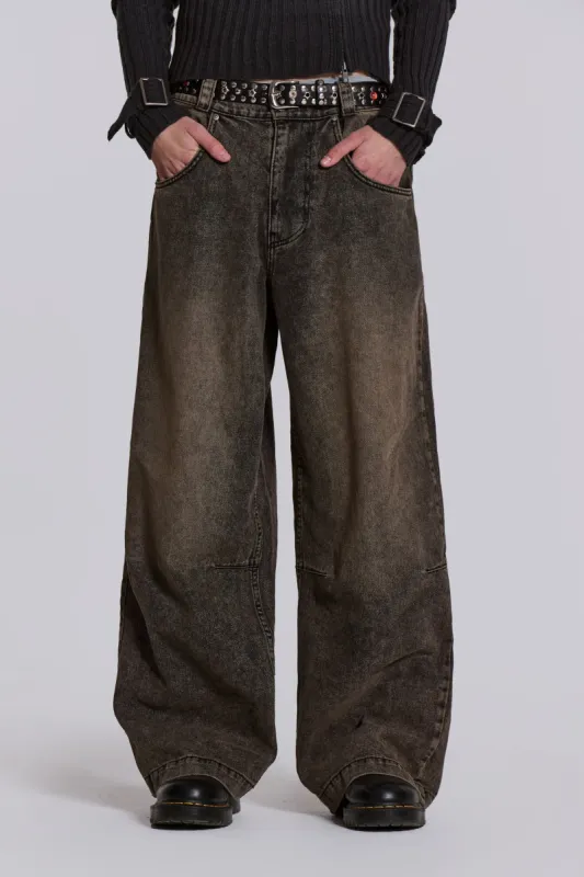 Acid Brown Colossus Jeans sold by Jaded London
