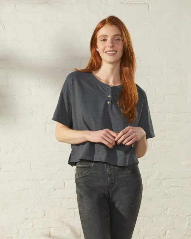 Cropped Henley Tee sold by UpWest
