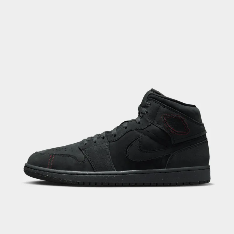 Jordan 1 Mid SE Craft Dark Smoke Grey / Black - Varsity Red sold by JD Sports