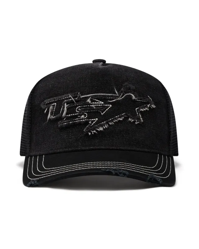 TRAPSTAR☆Denim Diamante TS Star Trucker キャップ【UK発】 TRAPSTAR☆Denim Diamante TS Star Trucker キャップ【UK発