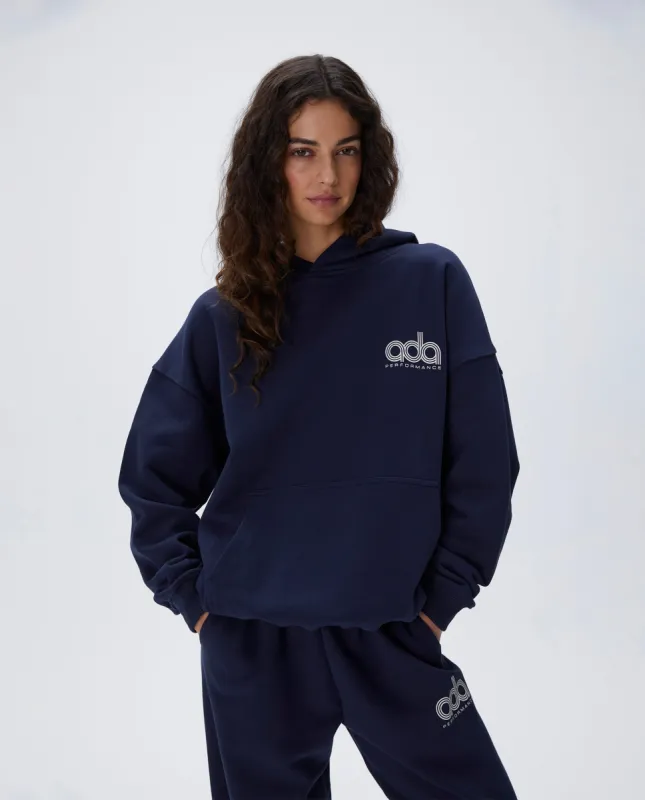 フード付き上下ADANOLA  ADA Oversized Hoodie 新品 ADA Women's Oversized Blue Hoodie | Adanola