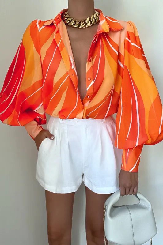 FLEETWOOD BLOUSE - ORANGE ROWENA sold by Runaway The Label