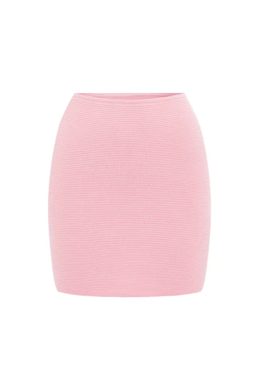 THE KNIT MINI SKIRT - PINK sold by Runaway The Label
