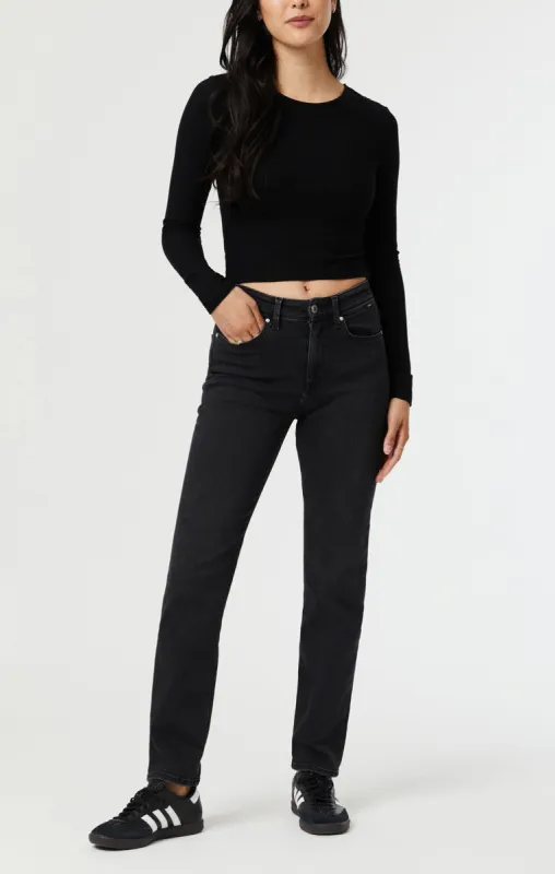 Mavi Paris Slim Straight Leg Jeans - Smoke Indigo Shape sold by Bellissima