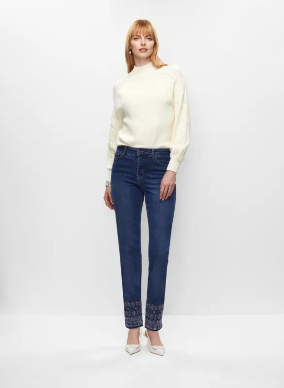 Mock Neck Sweater & Rhinestone Ankle Jeans sold by Melanie Lyne
