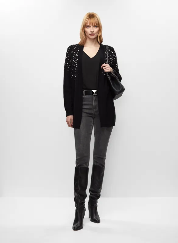 Pearl Cardigan & Sequin Trim Jeans sold by Melanie Lyne
