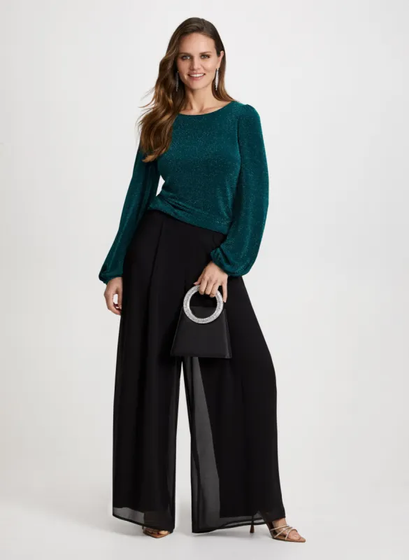 Glitter Top & Wide Leg Pants sold by Laura