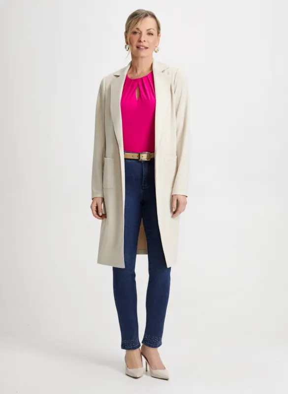 Redingote Jacket & Embellished Jeans sold by Laura