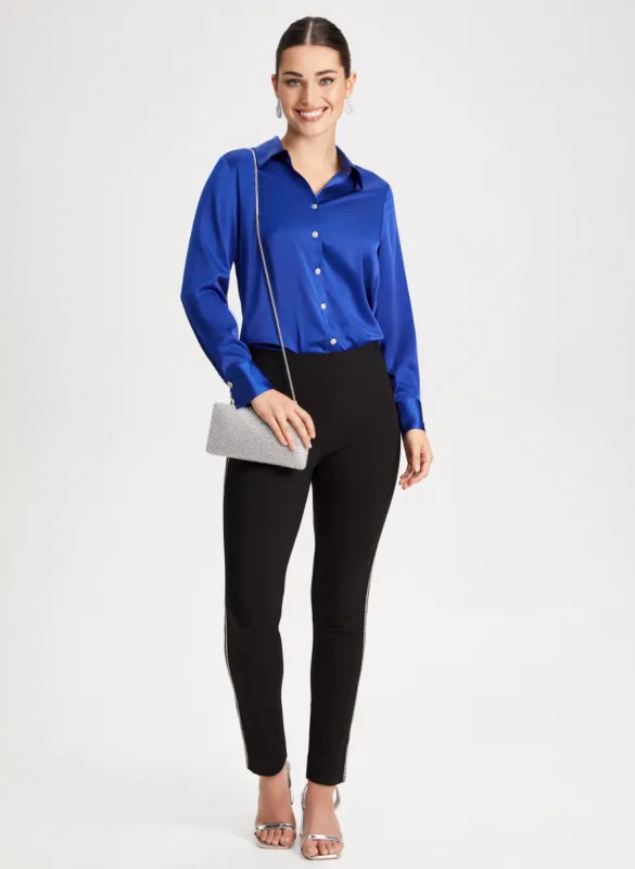 Striped Pants & Satin Blouse sold by Laura