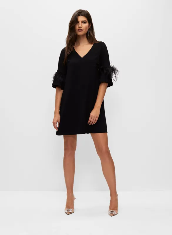 Aidan Mattox - Feather Trim Dress sold by Melanie Lyne