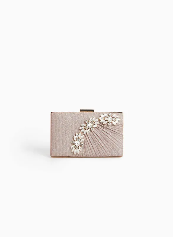 Stone Flower Detail Clutch sold by Laura