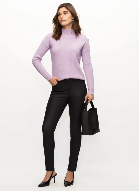 Jeweled Button Sweater & Slim Leg Pants sold by Laura