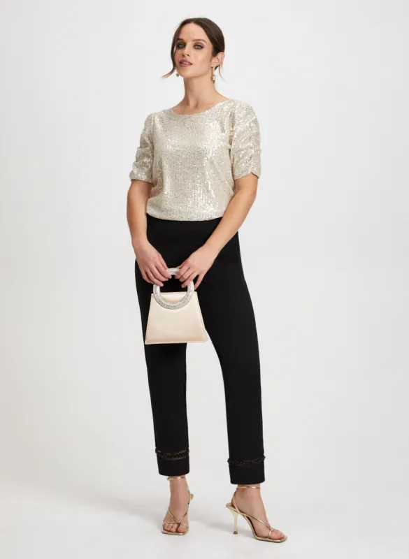 Sequin Top & Bow Detail Pants sold by Laura
