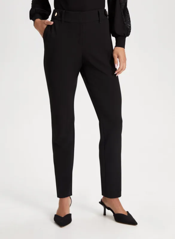City Fit Button Detail Pants sold by Laura