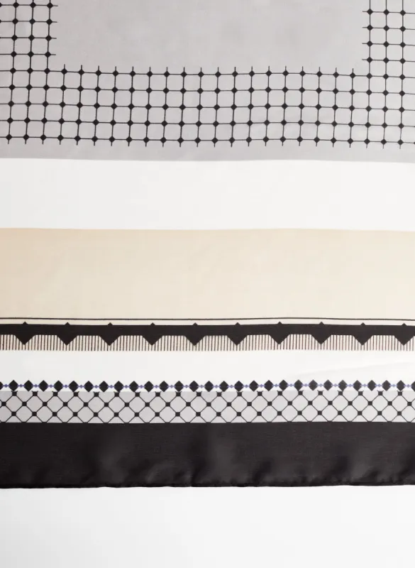 Geometric Border Print Scarf sold by Melanie Lyne