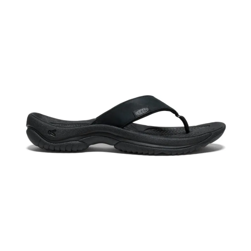 Men's Kona Leather Flip-Flop  |  Black/Steel Grey sold by Keen