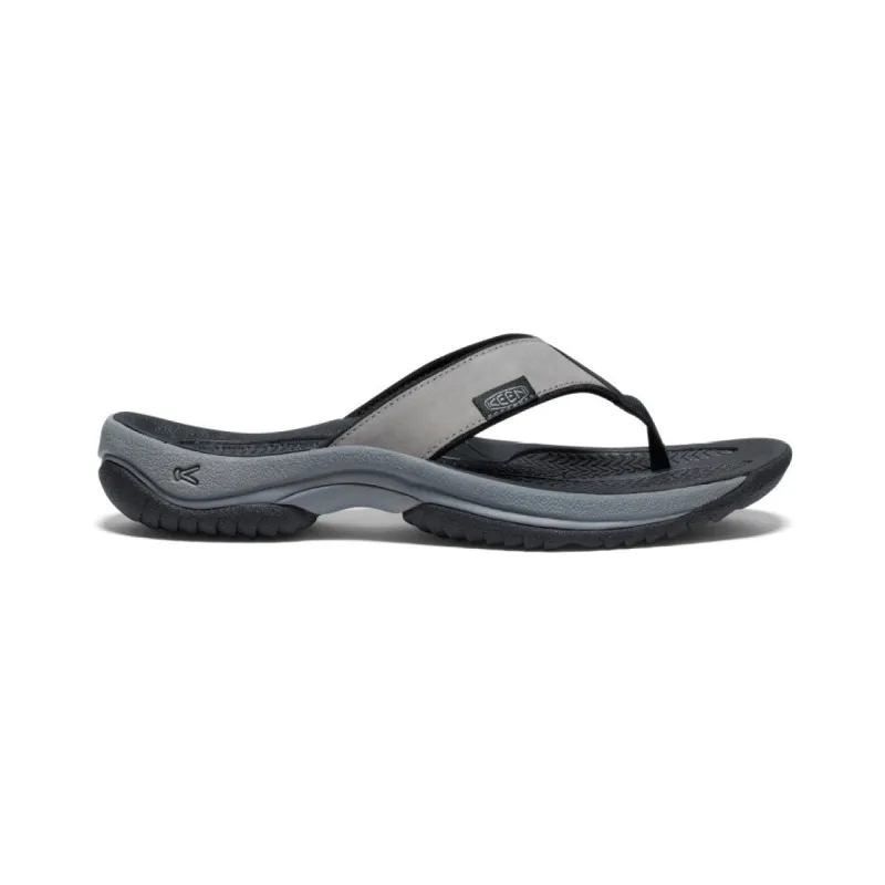 Men's Kona Leather Flip-Flop  |  Steel Grey/Black sold by Keen