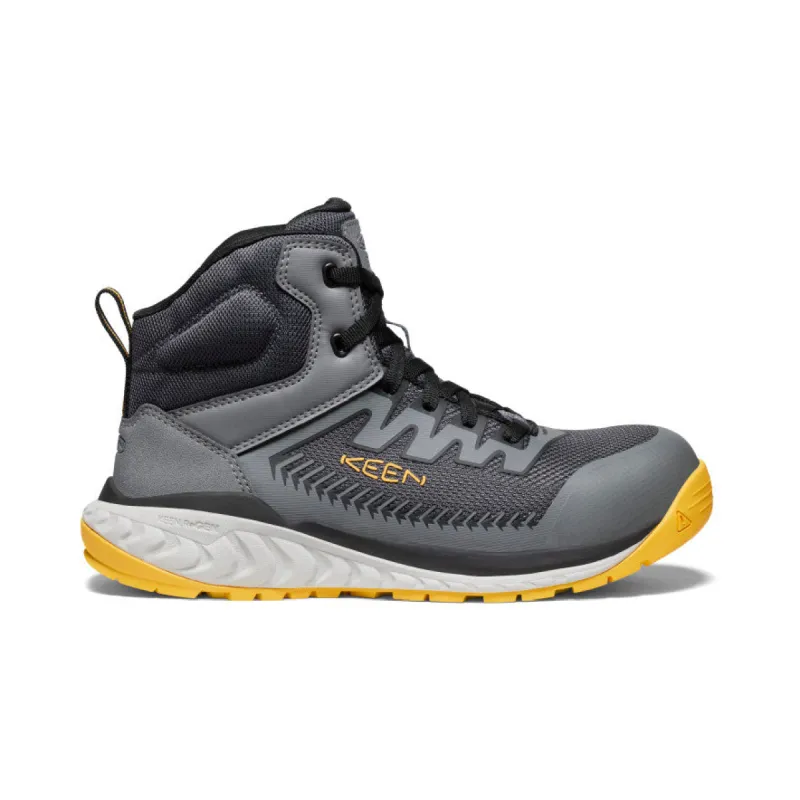 Men's Arvada Mid Work Sneaker (Carbon Toe)  |  Black/Keen Yellow sold by Keen