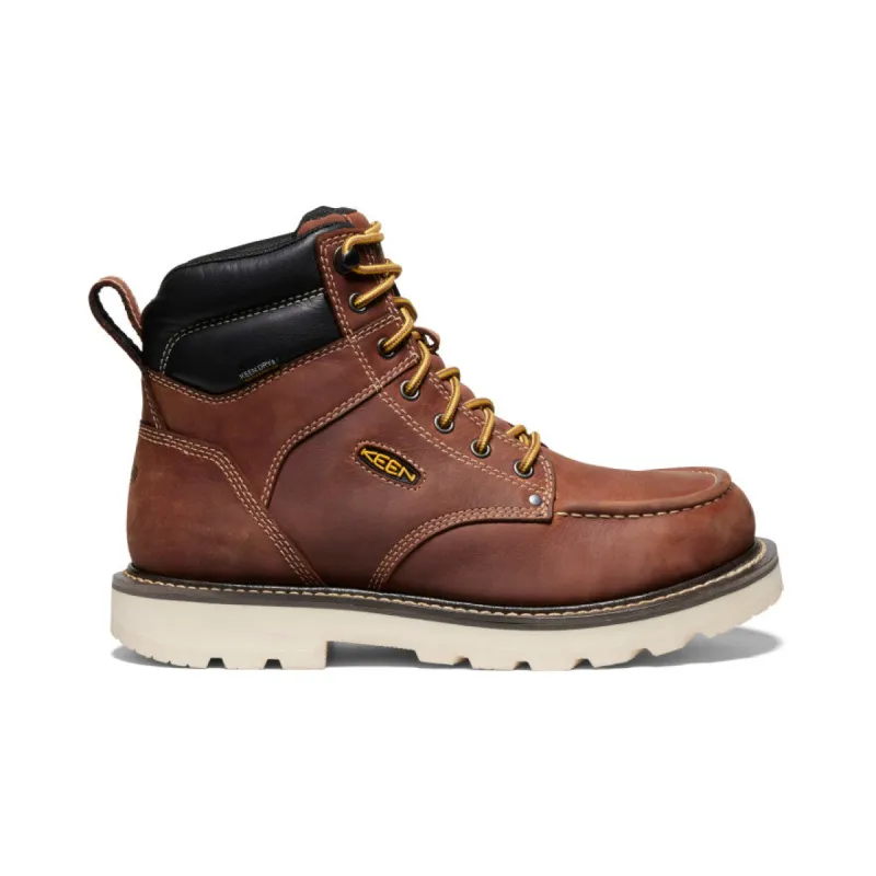 Men's Cincinnati 6" Waterproof 90° Heel Boot (Soft Toe)  |  Tuscan Red/Sandshell sold by Keen