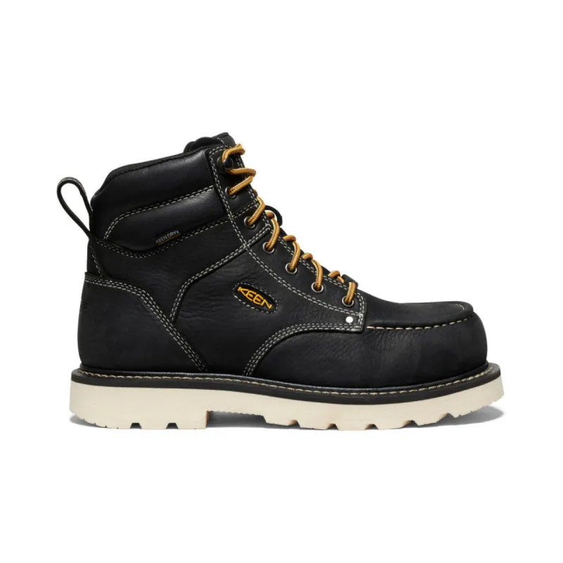 Men's Cincinnati 6" Waterproof 90° Heel Boot (Carbon Toe)  |  Black/Sandshell sold by Keen