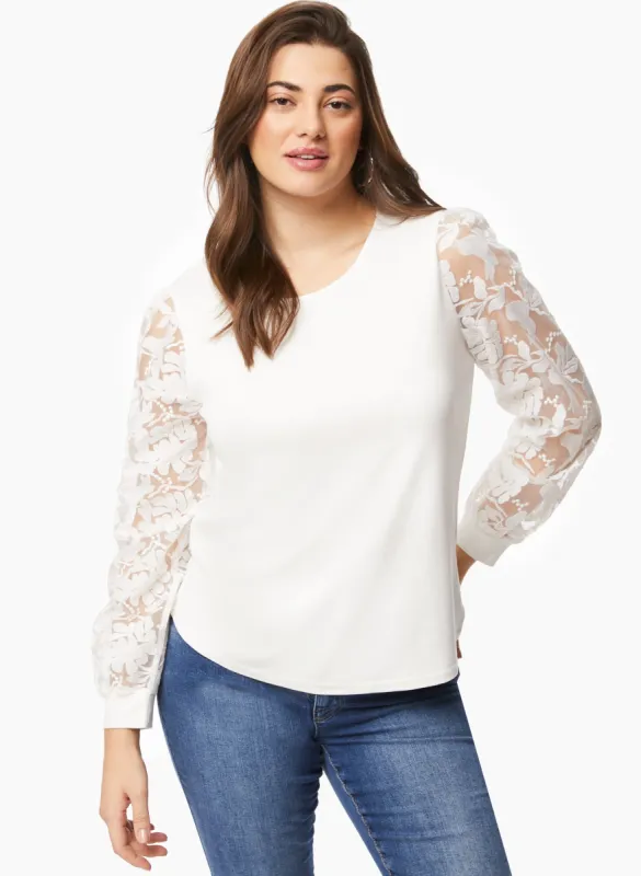 Floral Applique Detail Top sold by Laura