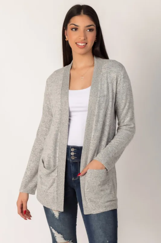 Supersoft Open Cardigan with Ribbed Trim sold by Eclipse