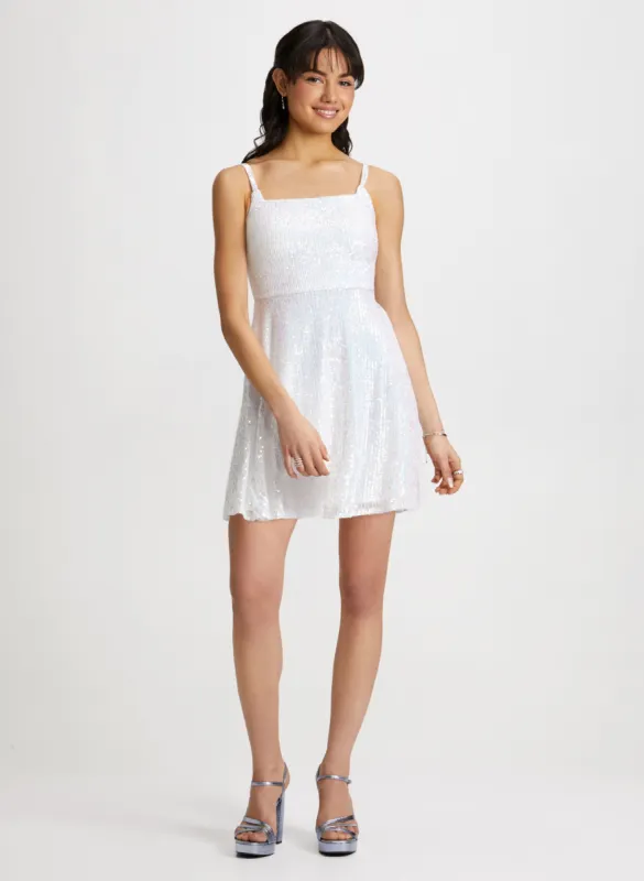 Square Neck Sequin Dress sold by Laura