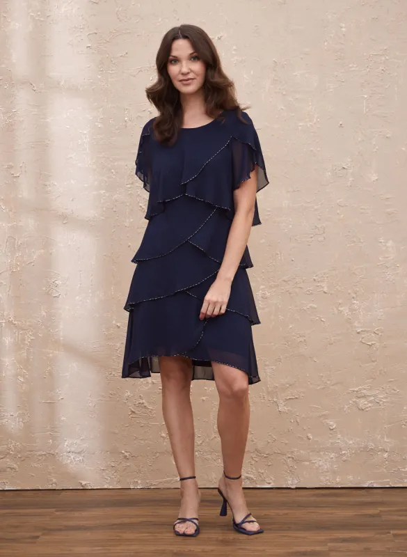 Tiered Ruffle Chiffon Dress sold by Laura