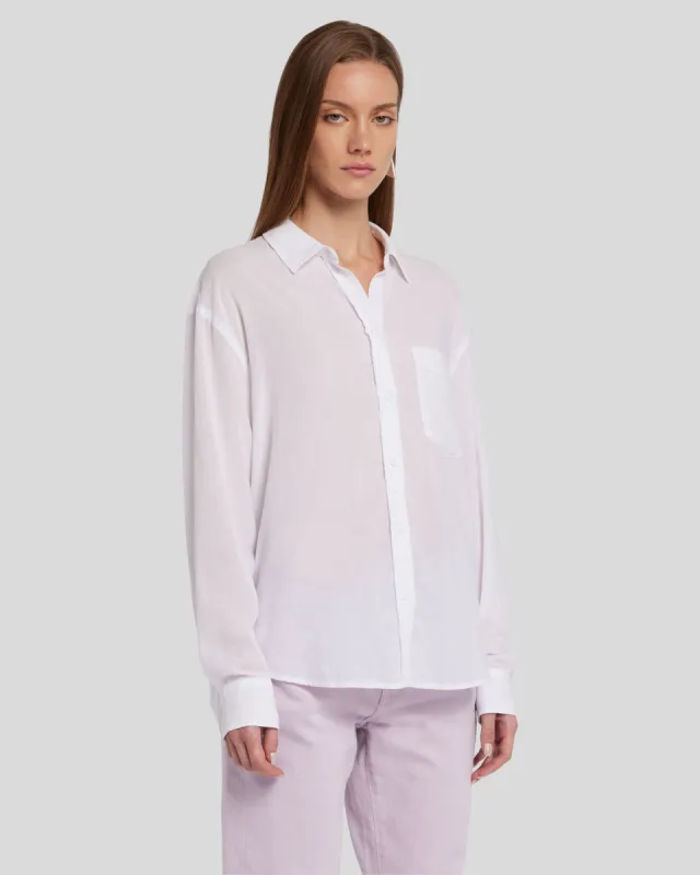 Classic Button Up Shirt in White sold by 7 For All Mankind