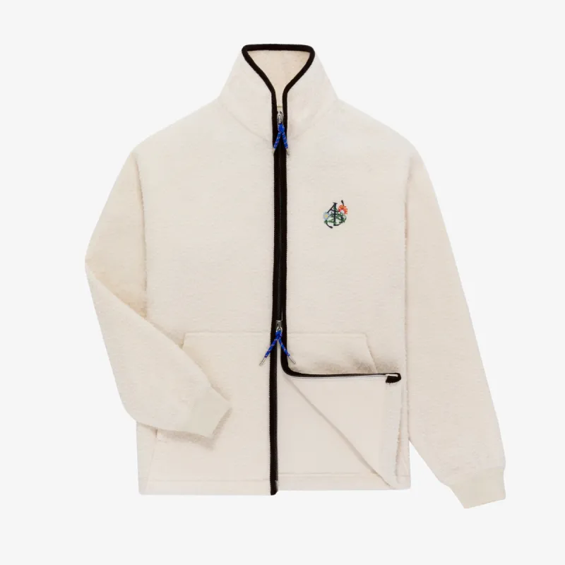 ALD / Drake's Casentino Wool Full Zip Fleece Jacket sold by Aime Leon Dore