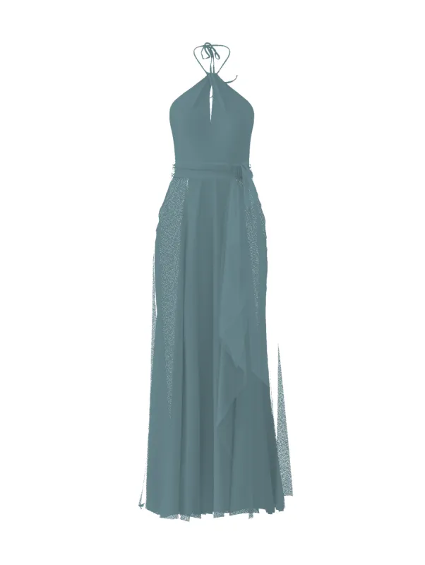 Bodice(Colby), Skirt(Jaycie),Belt(Sash), teal sold by Amsale