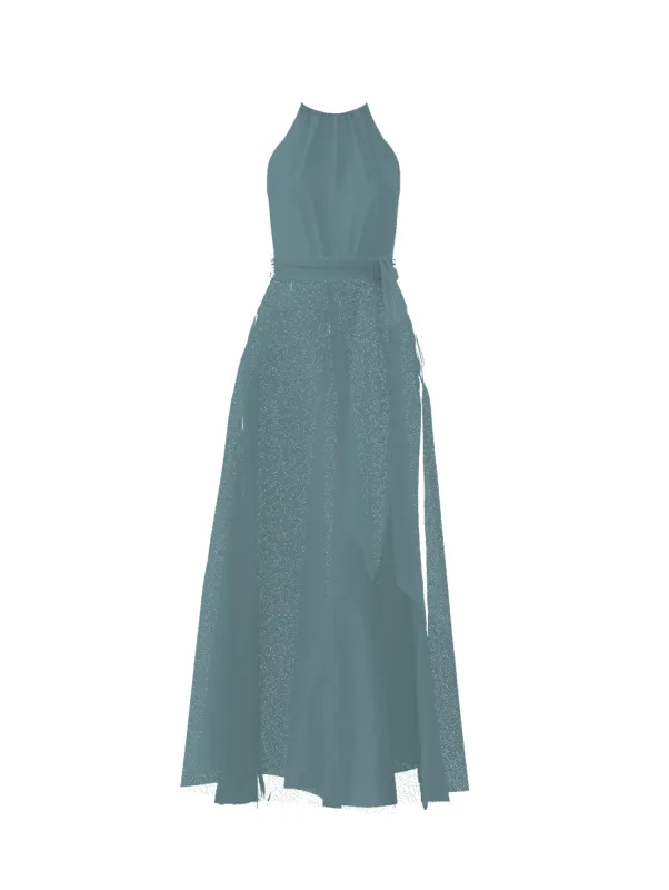 Bodice(Kyra), Skirt(Cerisa),Belt(Sash), teal sold by Amsale