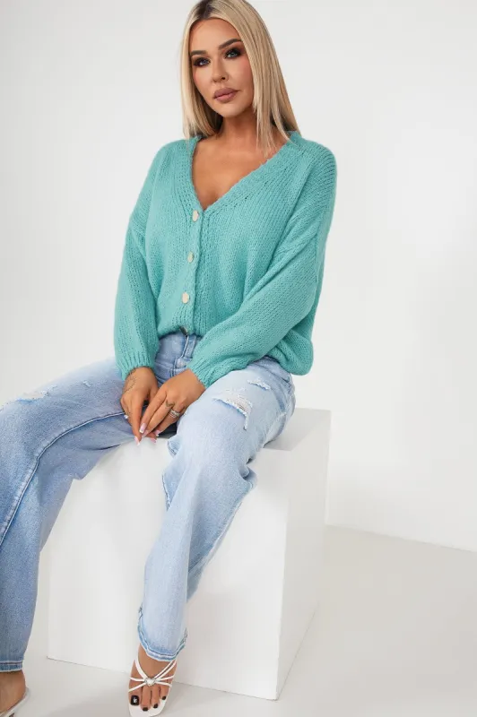 Ruthie Duck Egg Knit Cardigan sold by Va Va Voom