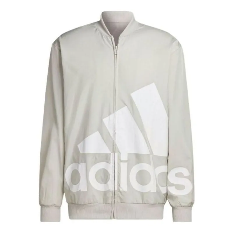 adidas AEROREADY Essentials Giant Logo Woven Windbreaker Jacket 'Aluminium' HL6922 sold by KicksCrew