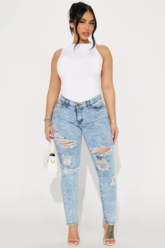 Heard About You Ripped Skinny Jeans - Acid Wash sold by Fashion Nova