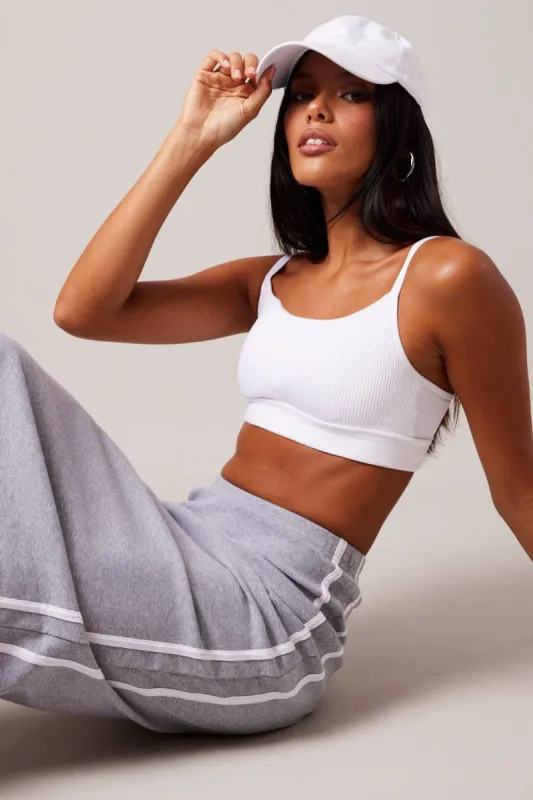 Grey Midi Skirt Side Stripe sold by Ally Fashion