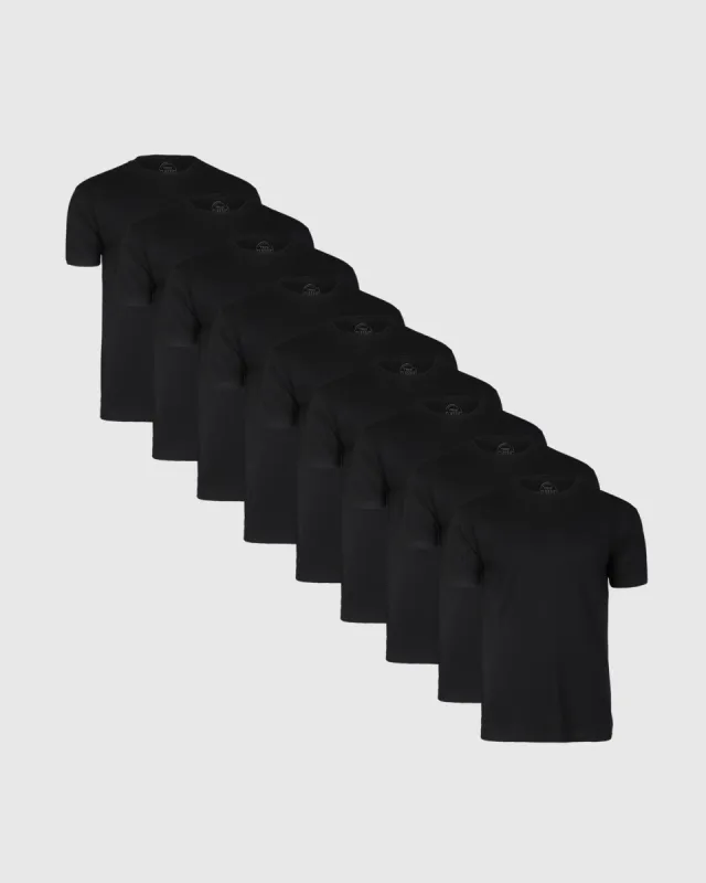 All Black Short Sleeve Crew Neck 9-Pack sold by True Classic