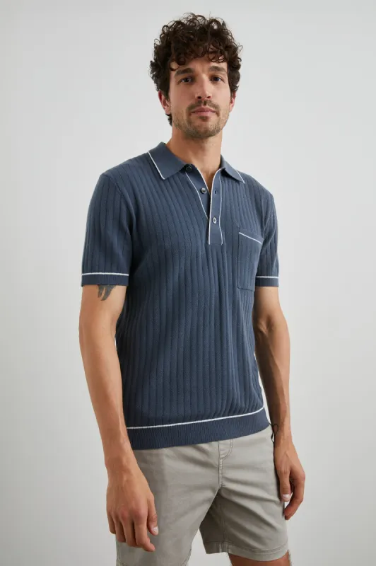 HARDY POLO SHIRT - FADED NAVY sold by Rails