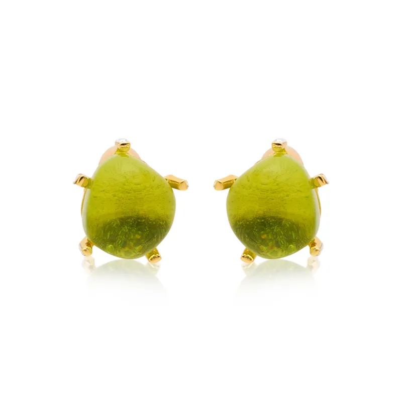 Peridot Nugget Gold Clip Earrings sold by Kenneth Jay Lane