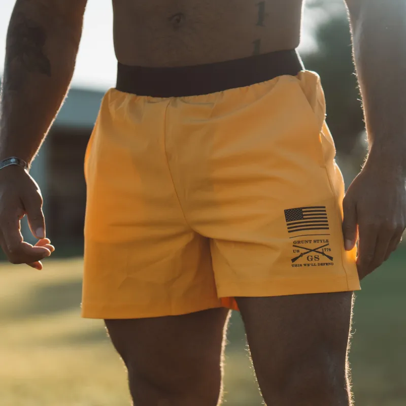 Men's Training Shorts - Orange Crush sold by Grunt Style