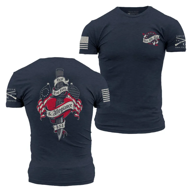 Bear True Faith & Allegiance T-Shirt - Midnight Navy sold by Grunt Style