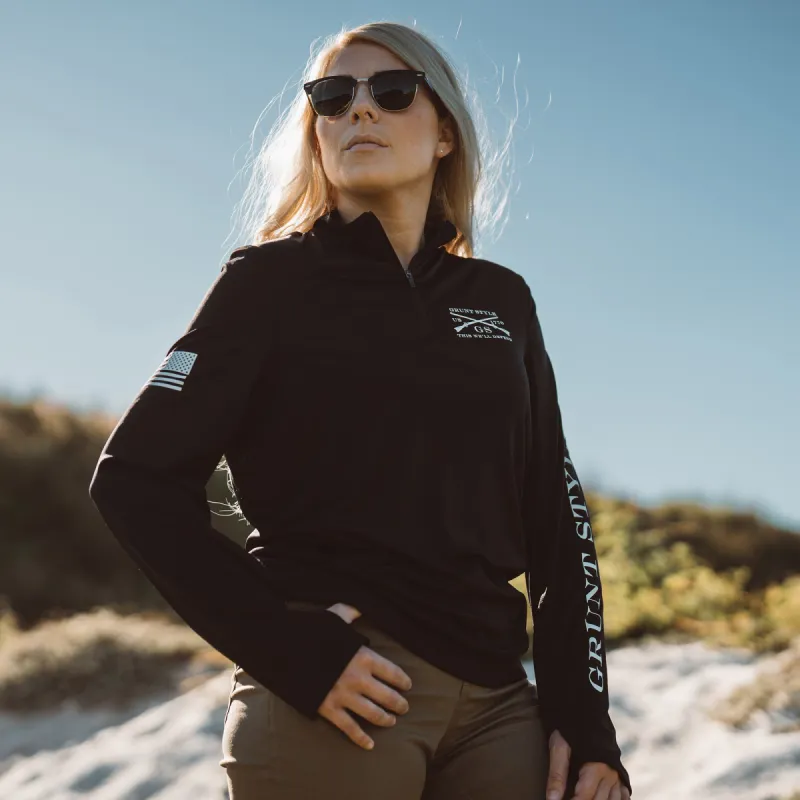 Women's Overwatch 1/4 Zip - Black sold by Grunt Style