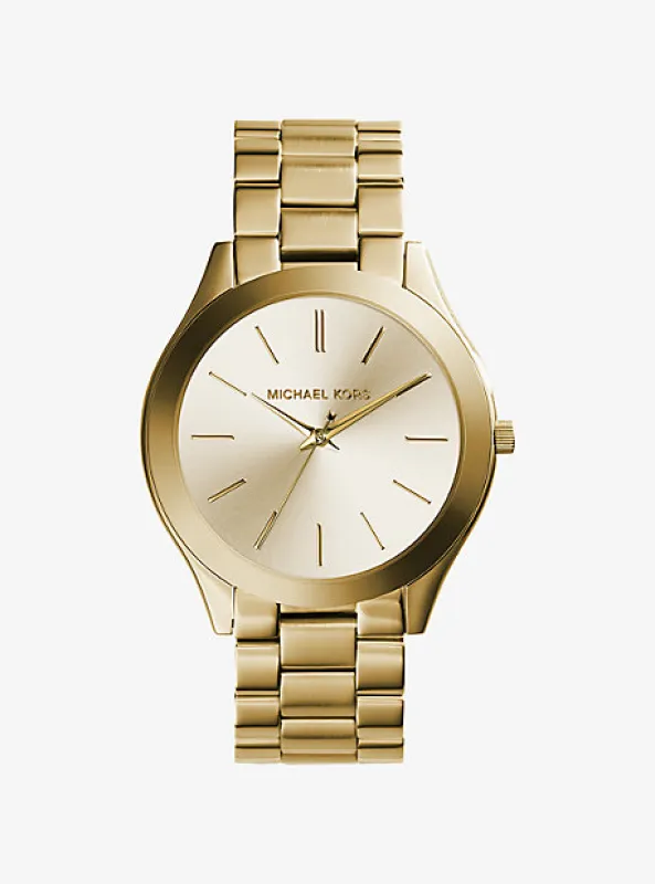 Slim Runway Gold-Tone Stainless Steel Watch sold by Michael Kors
