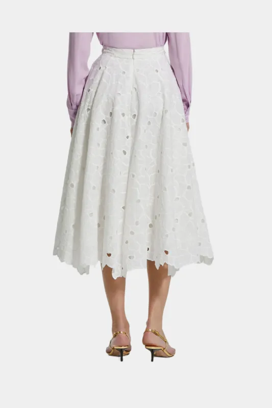 Embroidered Floral A Line Midi Skirt sold by Lord & Taylor